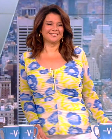 Ana’s floral print ruched front top on The View