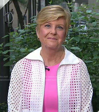 Anne Thompson’s white broderie jacket on Today