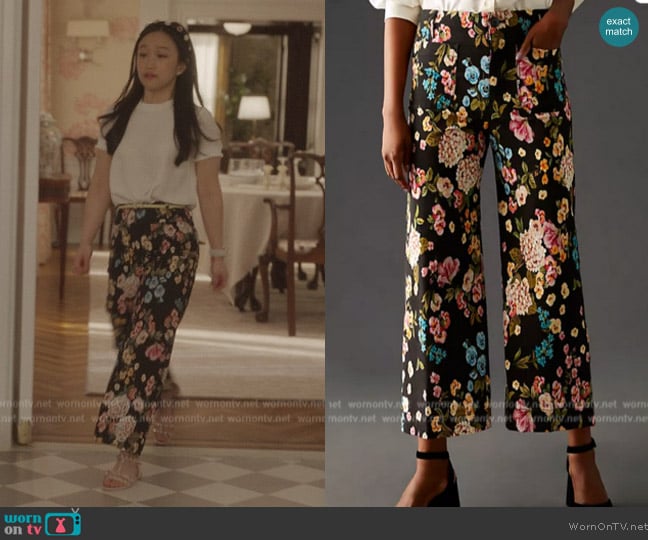 Maeve The Colette Cropped Floral Pants worn by Lily Goldenblatt (Cathy Ang) on And Just Like That