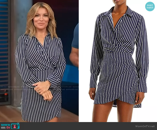 Aqua Striped Shirt Dress worn by Kit Hoover on Access Hollywood