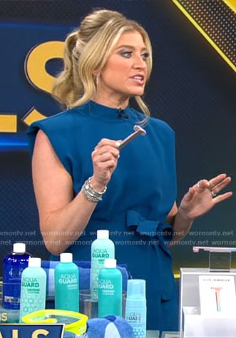 Ashley Bellman’s blue belted mini dress on CBS Mornings