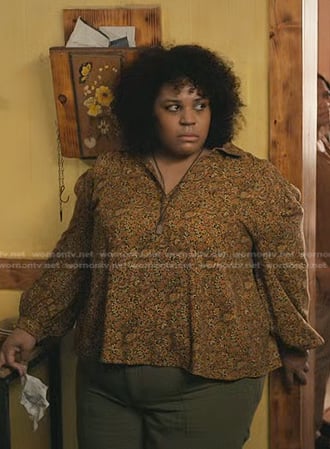 Astrid’s yellow floral blouse on Manifest