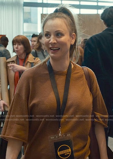 Ava’s rust brown oversized top on Based on a True Story