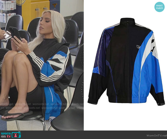 Balenciaga Colorblock Tracksuit Jacket worn by Kim Kardashian (Kim Kardashian) on The Kardashians