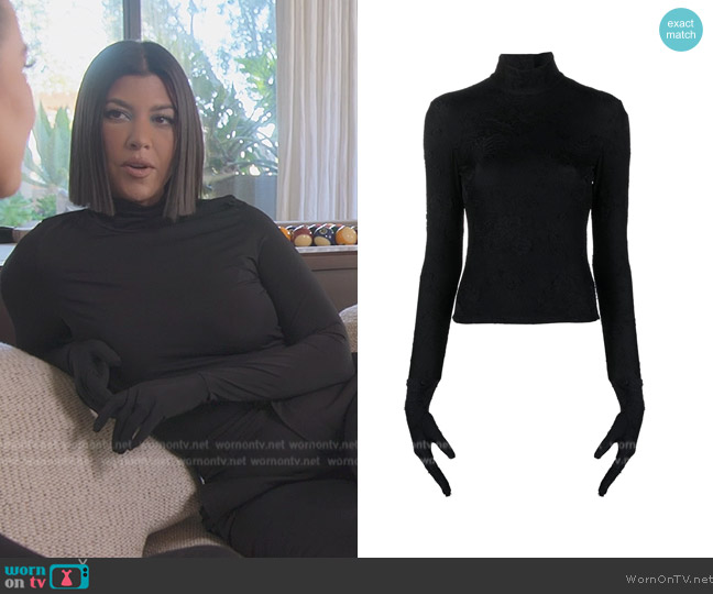Balenciaga Turtleneck glove top worn by Kourtney Kardashian (Kourtney Kardashian) on The Kardashians
