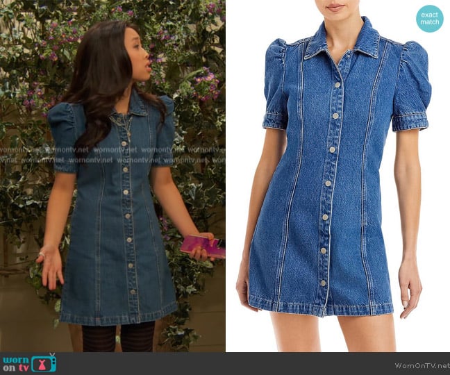 Blank NYC Denim Mini Shirtdress worn by Alice Baxter (Mykal-Michelle Harris) on Ravens Home