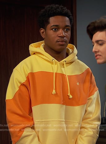 Booker’s yellow and orange hoodie on Ravens Home