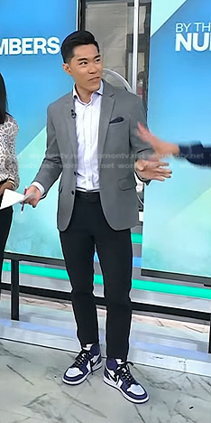 Brian Cheung’s purple and white Nike Sneakers on Today
