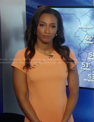 Brittany Bell’s orange grommet dress on Good Morning America