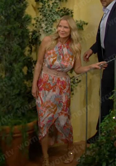 Brooke’s floral sleeveless dress in Italy on The Bold and the Beautiful