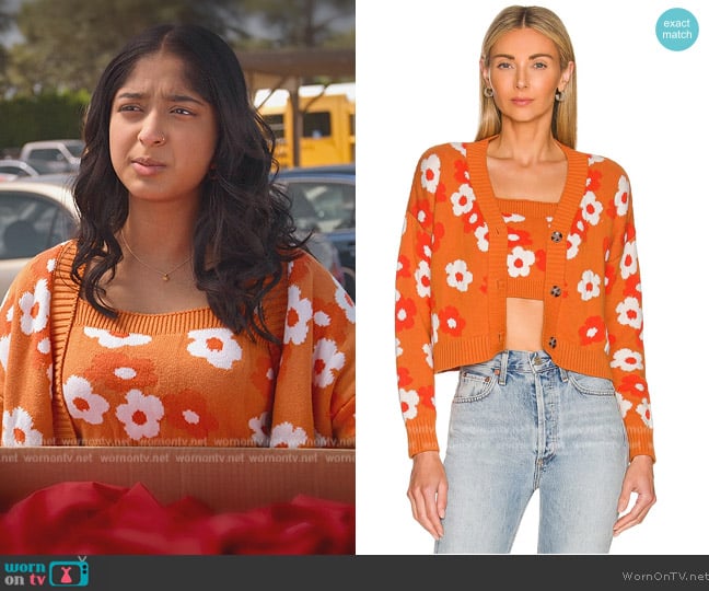 Callahan Meg Cardigan Set worn by Devi Vishwakumar (Maitreyi Ramakrishnan) on Never Have I Ever