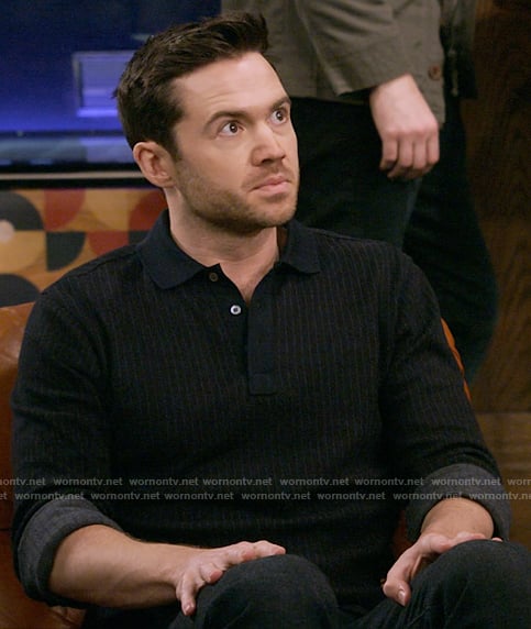 Charlie’s pinstriped polo on How I Met Your Father