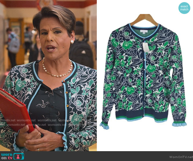 Charter Club Floral Print Cardigan worn by (Alexandra Billings) on Never Have I Ever