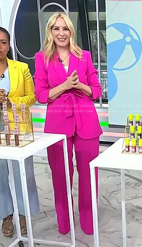 Chassie’s pink tie waist blazer and pants on Today