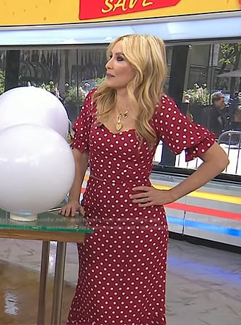 Chassie’s red polka dot top and skirt on Today
