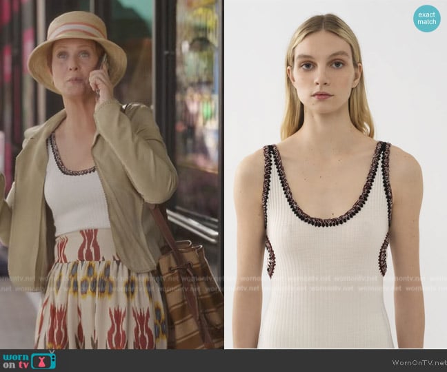 Chloe Ribbed Tank Top worn by Miranda Hobbs (Cynthia Nixon) on And Just Like That