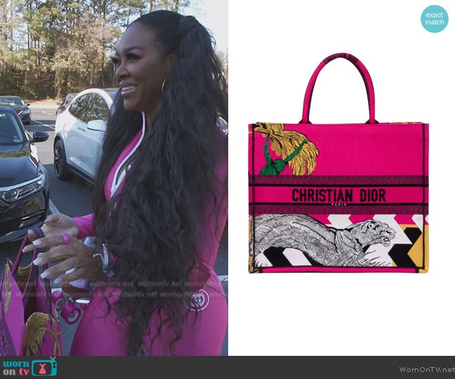 Christian Dior Toile De Jouy Tote worn by Kenya Moore on The Real Housewives of Atlanta