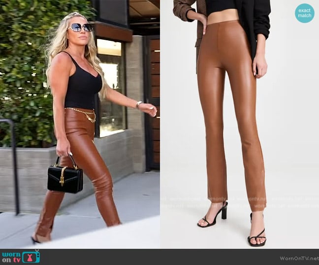 Commando Perfect Control Faux Leather Flared Leggings worn by Jennifer Pedranti on The Real Housewives of Orange County