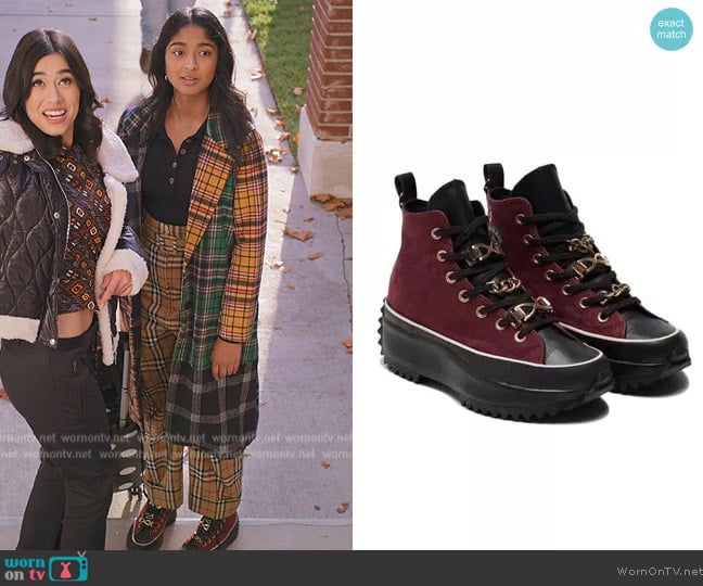 Converse Unisex Run Star Hike Deep Bordeaux Boots worn by Devi Vishwakumar (Maitreyi Ramakrishnan) on Never Have I Ever
