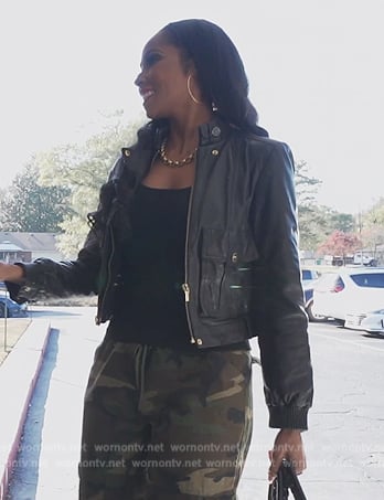 Courtney’s black leather jacket on The Real Housewives of Atlanta