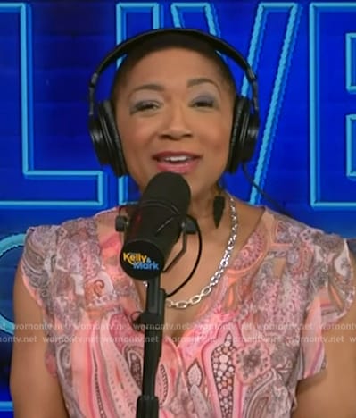 Deja Vu’s pink paisley print dress on Live with Kelly and Mark