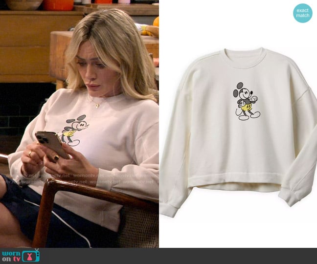 Disney Mickey Mouse Genuine Mousewear Pullover Sweatshirt worn by Sophie (Hilary Duff) on How I Met Your Father