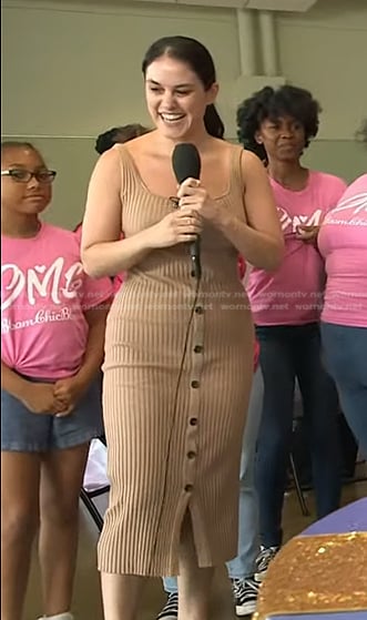 Donna’s beige ribbed button down dress on Today