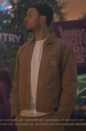 Doug’s brown suede jacket on Grown-ish
