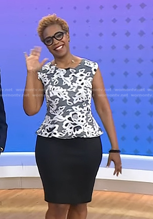 Dr. Argie Allen Wilson’s grey floral peplum top on Today