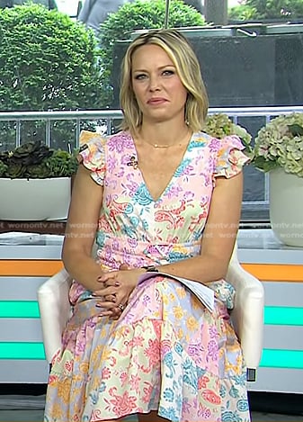 Dylan’s printed ruffle v-neck dress on Today