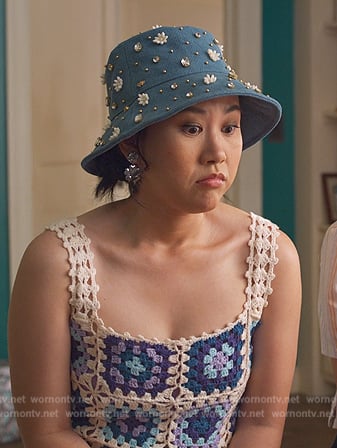 Eleanor’s crochet floral tank on Never Have I Ever