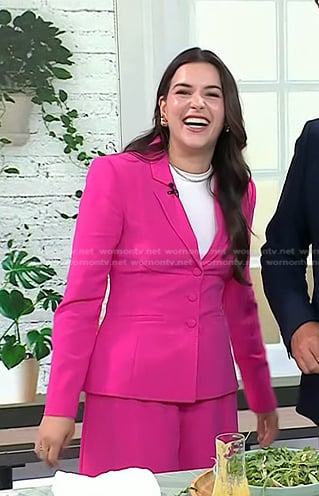 Elena Besser’s hot pink pant suit on Today