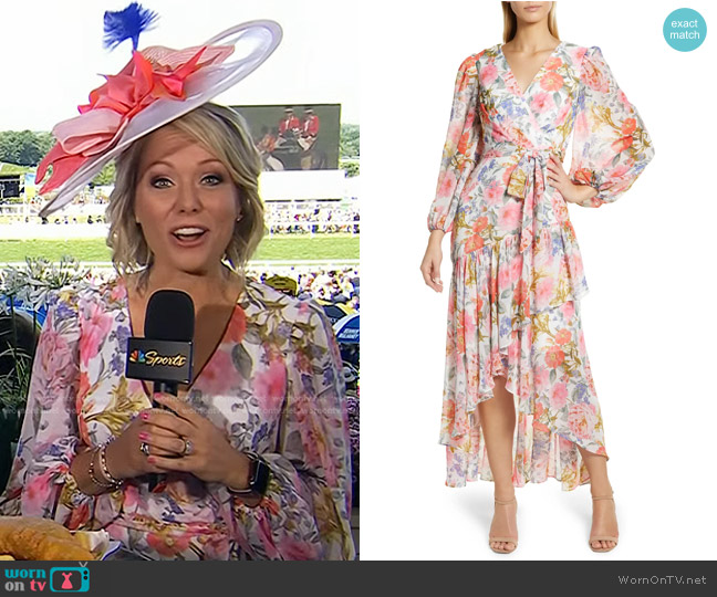 Eliza J Floral Print Tiered Ruffle High-Low Dress worn by Dylan Dreyer on Today