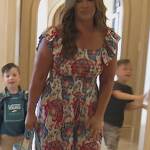Emily’s floral print smocked front dress on The Real Housewives of Orange County