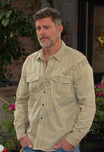 Eric’s beige button down shirt on Days of our Lives
