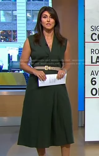 Erielle’s green sleeveless wrap dress on Good Morning America
