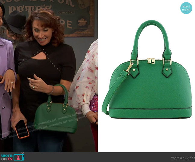 Fashion Puzzle Store Saffiano Classic Dome Satchel worn by (Lesli Margherita) on Ravens Home