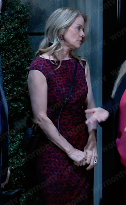 Felicia’s red printed dress on General Hospital