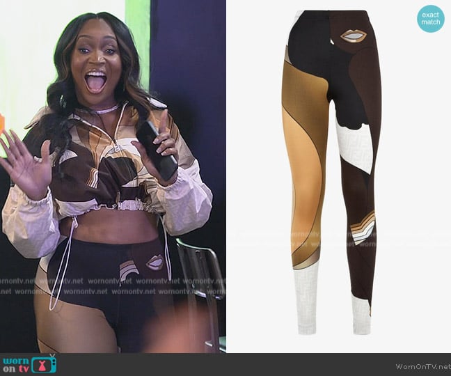 Fendi Rainbow Print Leggings worn by Marlo Hampton on The Real Housewives of Atlanta