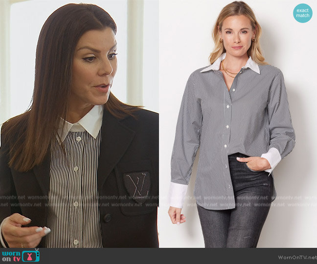 Frame The Oversized Shirt worn by Heather Dubrow on The Real Housewives of Orange County