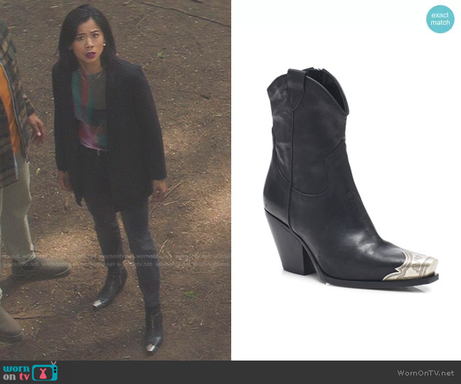 Free People Brayden Western Boot worn by George Fan (Leah Lewis) on Nancy Drew