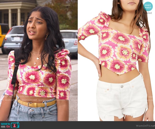 Free People Give Me More Crop Top worn by Devi Vishwakumar (Maitreyi Ramakrishnan) on Never Have I Ever