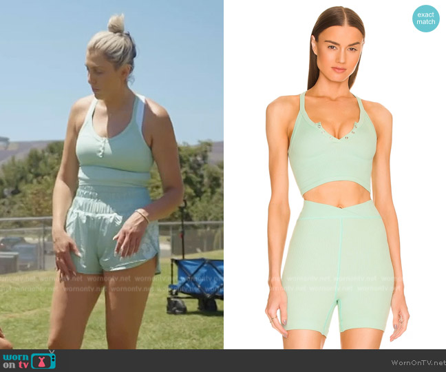 Free People Movement Movement Free Throw Henley Crop Top worn by Gina Kirschenheiter on The Real Housewives of Orange County