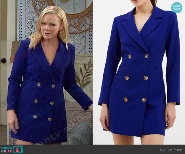 French Connection Whisper Blazer Mini Dress worn by Belle Brady (Martha Madison) on Days of our Lives