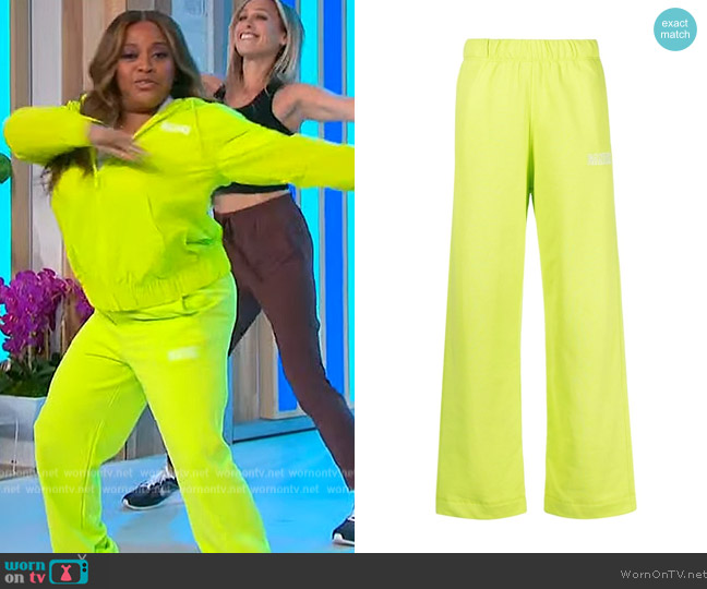 Ganni Logo-embroidered track pants worn by Sherri Shepherd on Sherri