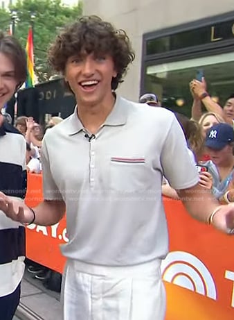 Gavin Casalegno’s grey polo shirt on Today