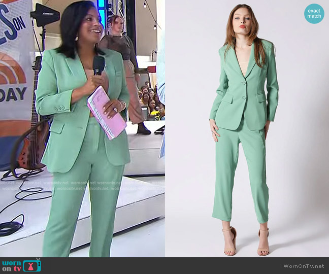 Gracia Business Casual Circle Buttons Blazer Jacket worn by Sheinelle Jones on Today