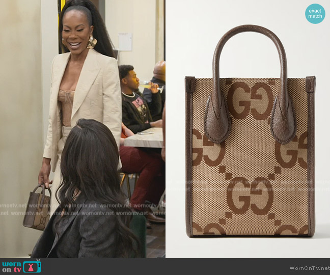 Gucci Jumbo GG mini tote bag worn by Sanya Richards-Ross on The Real Housewives of Atlanta