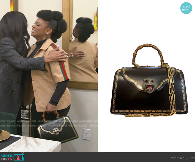 Gucci Thiara Leather Crossbody Bag worn by Kandi Burruss on The Real Housewives of Atlanta