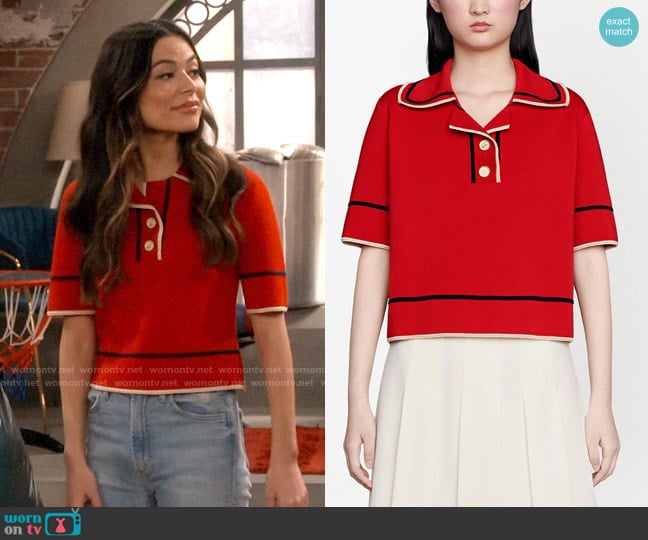 Gucci Fine Knit Polo Top worn by Carly Shay (Miranda Cosgrove) on iCarly